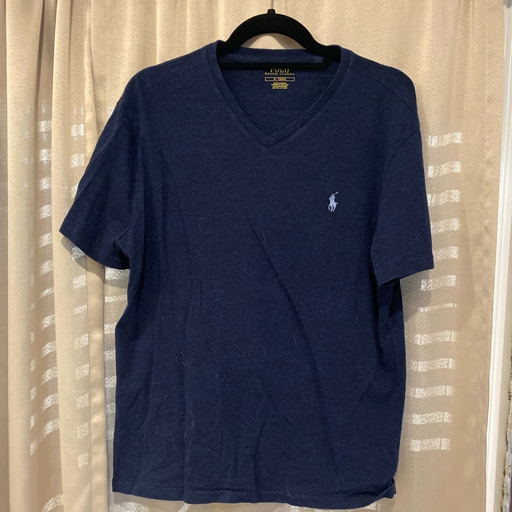 V-neck dark blue like new T-shirt